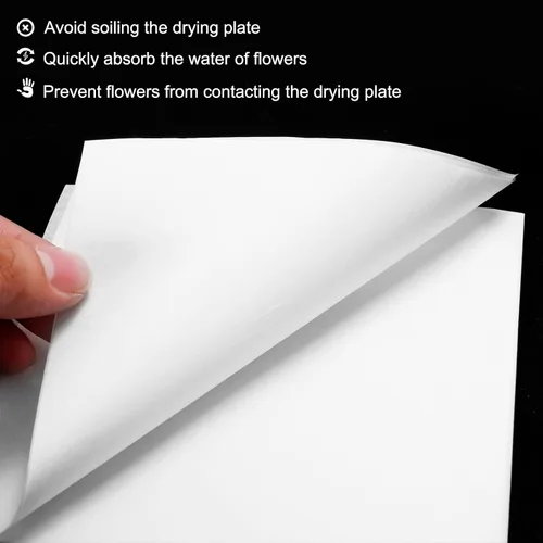 Miniatura 4 de PATIKIL Papel de prensa de flores de 6 x 6 pulgadas, 2 juegos/20 hojas de repuesto de papel secante absorbente reutilizable para manualidades