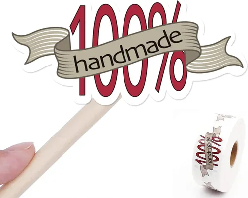 Wailozco Calcomanías 100% hechas a mano, calcomanías de agradecimiento, 500 etiquetas por rollo