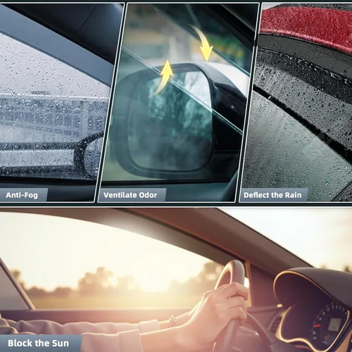 Miniatura 6 de Protectores de lluvia in Channel para Jeep Grand Cherokee L 2021, 2022, 2023, 2024, 2025 2026, deflectores de viento laterales duraderos, viseras