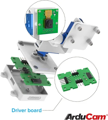 Miniatura 3 de Arducam Plataforma de inclinación panorámica de cámara mejorada compatible con módulo de cámara Raspberry Pi 3/V1/V2, tablero Nvidia Jetson