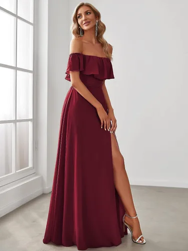 Miniatura 3 de Ever-Pretty Womens Off The Shoulder Ruffle Party Dresses Side Split Beach Maxi Dress 00968