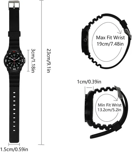 Miniatura 6 de Reloj analógico para niños, resistente al agua, para enseñar el tiempo, para niños y niñas, correa suave para aprender