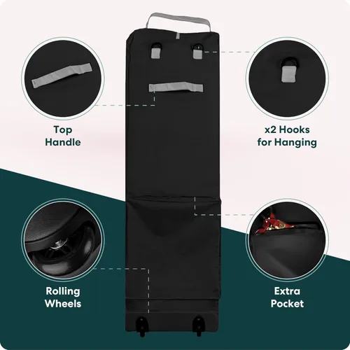 Miniatura 5 de Bolsa de almacenamiento para árbol rodante Handy Laundry - Para árbol de Navidad artificial de 9 pies. Bolsa con cierre, asas de transporte y ruedas