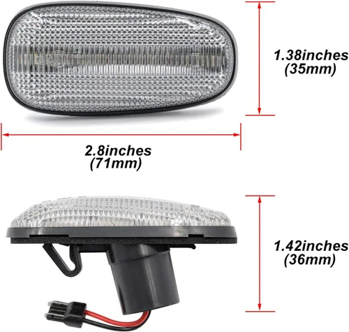 Miniatura 8 de Luces de marcador laterales LED ámbar secuenciales para Cadillac STS DTS Escalade 2005-2011 Lente transparente Led Guardabarros delantero repetidor
