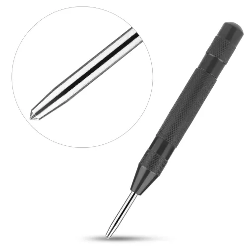 Miniatura 3 de Punzón automático de agujero central, rompeventanas con carga central, perforador central de impacto, herramienta de raspador para plástico, vidrio