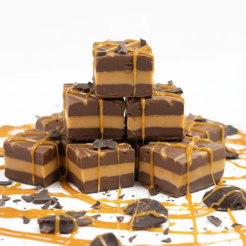 Valley Fudge, chocolate con caramelo, dulce de azúcar artesanal fresco, mantequilla real, mantequilla real, caramelo gourmet, paquete de una libra