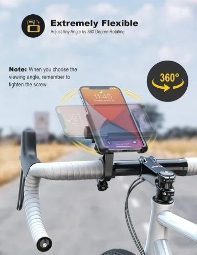 Miniatura 6 de Grefay Soporte universal de teléfono para manillar de motocicleta 【1S liberación rápida】 Abrazadera de teléfono de bicicleta antivibración