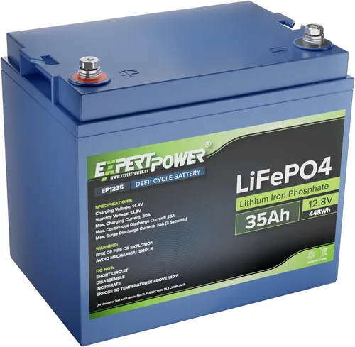 Miniatura 12 de ExpertPower 12V 10Ah Batería de litio LiFePO4 recargable de ciclo profundo 2500-7000 ciclos de vida útil y 10 años de vida útil BMS incorporado
