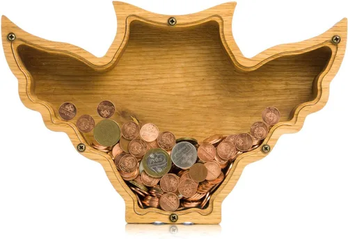 Hucha de búho – Caja de dinero de madera personalizada para niños y adultos | Regalo Montessori y decoración de guardería | Ideal para baby showers,