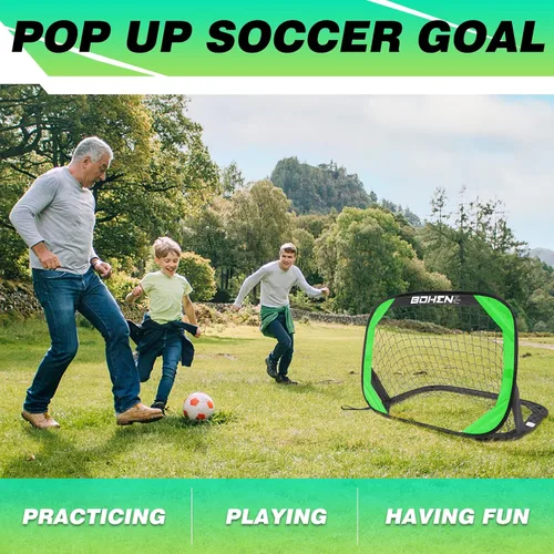 Miniatura 5 de BOHEN Porterías de fútbol desplegables para niños, red de fútbol portátil plegable para exteriores, interiores, patio trasero y playa