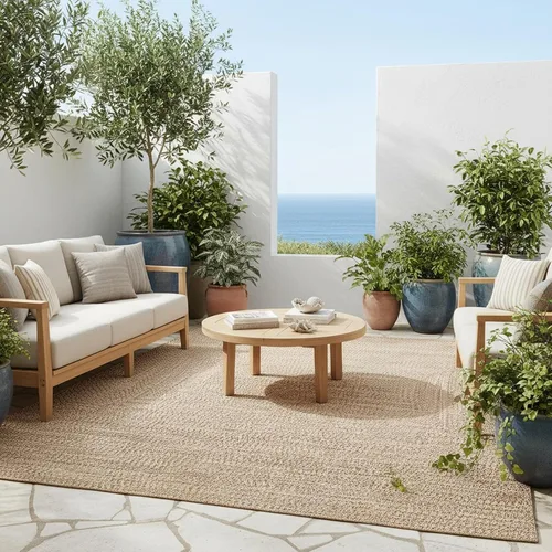 Miniatura 9 de nuLOOM Wynn Alfombra de Área Trenzada para Interiores/Exteriores, 3x5, Bronceado Wynn Tan