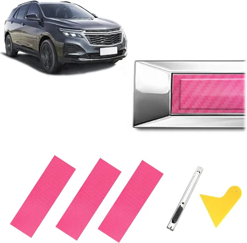 Miniatura 15 de QianBao Compatible con envoltura de vinilo de fibra de carbono de 11.8 x 4 pulgadas, kit de envoltura de emblema Chevy Bowtie con espátula y Negro 6
