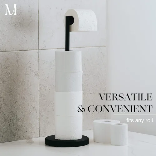 Miniatura 5 de Marmolux Acc - Soporte de Papel Higiénico de Pie 1 pieza - Almacenamiento de Baño para 4 Rollos de Pañuelos Soporte Moderno de Papel Higiénico