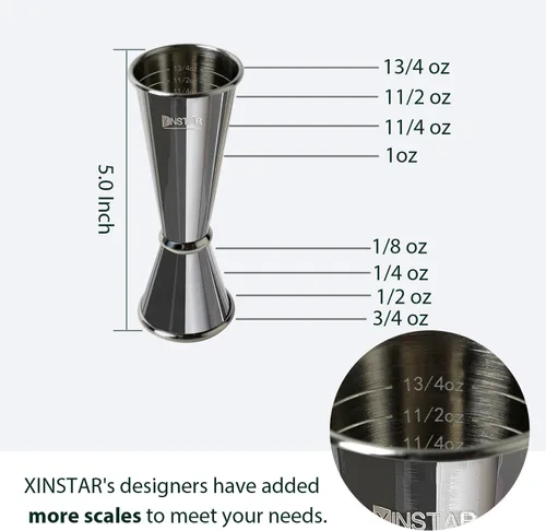 Miniatura 3 de Jigger profesional para bartending, jigger de cóctel japonés de alta calidad con 8 medidas en el interior, herramientas de medición de barra
