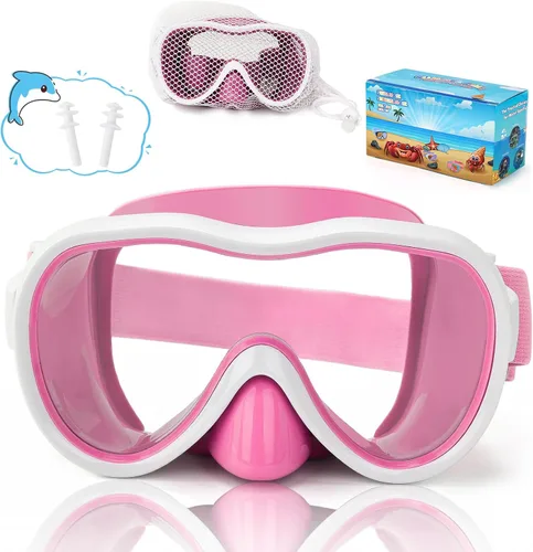 Miniatura 29 de iGym Gafas de natación para niños, máscara de buceo, máscara de buceo, gafas de natación con cubierta de nariz y correas elásticas cubierta y bolsa