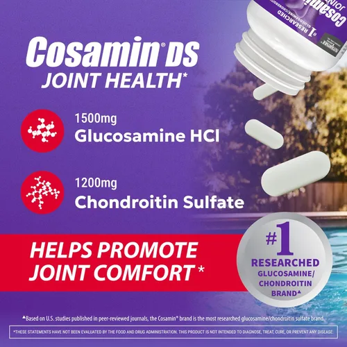 Miniatura 3 de Cosamin DS, suplemento para la salud de las articulaciones de glucosamina y condroitina #1, 150 cápsulas "fáciles de tragar