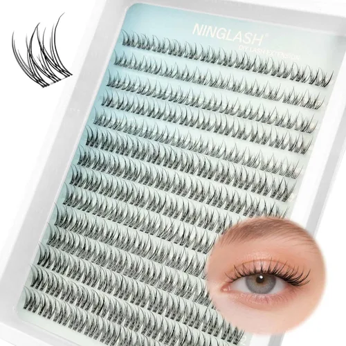 Miniatura 7 de Extensiones de pestañas naturales en racimo de pestañas finas de 0.315 a 0.472 pulgadas, racimos de pestañas cortas de aspecto natural, extensiones