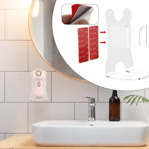 Miniatura 7 de Beautyflier Soporte eléctrico para fregar la cara, soporte acrílico transparente compatible con el limpiador de limpieza Clarisonic Mia 2, ideal