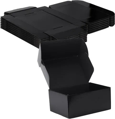 Rempry Cajas de envío negras de 9 x 6 x 4 pulgadas, paquete de 20 cajas de cartón para pequeñas empresas, cajas de regalo para embalaje de envío