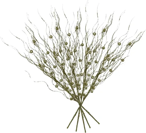 Miniatura 10 de Wnvivi 12 ramas rizadas con purpurina, 17 pulgadas, relleno de jarrón de ramas rizadas de 17 pulgadas, racimo de ramas de sauce trenzado artificial