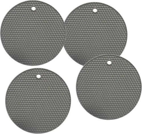 Miniatura 5 de 4 salvamanteles de silicona para ollas y sartenes calientes, almohadillas de aislamiento de grosor para manualidades antideslizantes (azul)