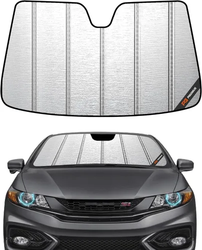 Pigenius Parasol para parabrisas Honda Civic Sedan 2006-2011, acabado plateado metálico