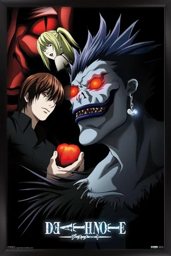 Miniatura 8 de Trends International Death Note - Póster de pared de grupo, 14.725 x 22.375 pulgadas, versión enmarcada de madera de granero