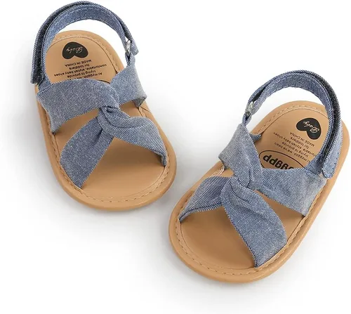 Miniatura 4 de Timatego Sandalias de verano para bebés y niñas con suela suave de flores, zapatos de vestir para cuna, recién nacidos, para recién nacidos