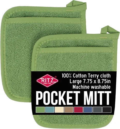 Miniatura 30 de RITZ Guante de bolsillo de rizo y almohadilla caliente: resistente al calor inigualable, 100% algodón duradero, diseño ergonómico para un agarre
