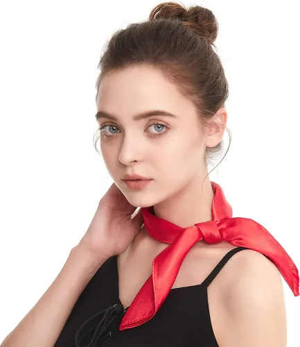 Miniatura 4 de Zando Bufanda de seda cuadrada de gasa de color sólido, bufandas retro para mujer, bufandas para el cuello, bufanda, monedero, bufanda