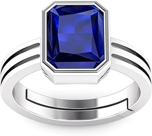 LMDPRAJAPATIS Anillo chapado en plata con piedra natal de 11.25 quilates con piedra natal original con certificado natural, anillo de promesa,