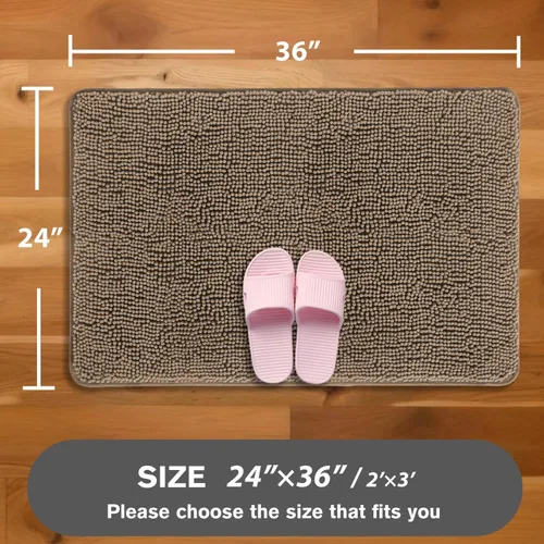 Miniatura 496 de Alfombra de baño pequeña de 12 x 18 pulgadas, lavable y absorbente, antideslizante, alfombra de baño de felpilla gruesa y suave para baño, ducha