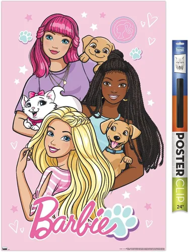 Miniatura 16 de Mattel Barbie - Bonito póster de pared, 22.4 pulgadas de largo x 14.7 pulgadas de ancho, versión enmarcada de madera de granero