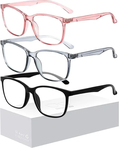 Miniatura 9 de Oilway - Paquete de 3 lentes de bloqueo de luz azul para hombres y mujeres, para computadora, lectura, juegos, televisión, teléfonos, antifatiga