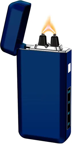 Miniatura 9 de Encendedor de arco resistente al viento, recargable por USB, plasma, sin llama con indicador de batería, ideal para velas, barbacoas y fuegos Flor