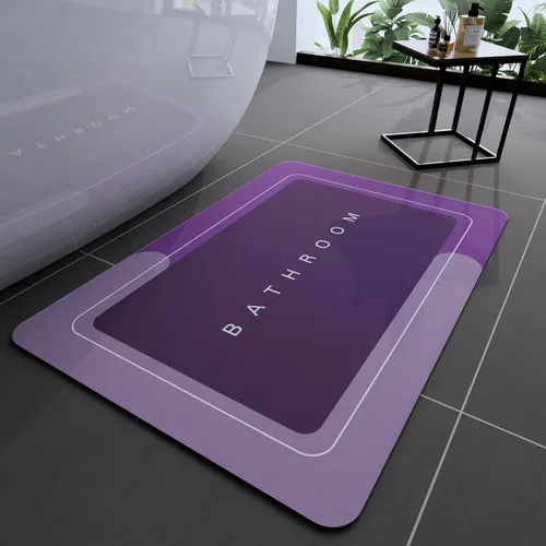 Miniatura 59 de Tapete de baño, tapetes de baño súper absorbentes, antideslizantes, de secado rápido, tapetes de goma fina para piso de baño que caben debajo
