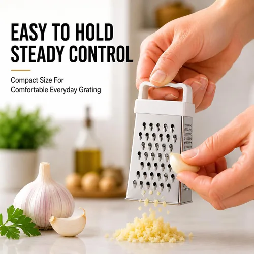 Miniatura 4 de HIC Kitchen Mini rallador de ajo, acero inoxidable, juego de 2