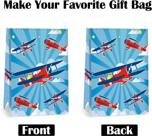 Miniatura 6 de 24 Piezas Bolsas de Fiesta de Avión, Suministros de Fiesta de Cumpleaños de Avión, Decoraciones de Fiesta de Avión, Bolsa de Regalo de Avión