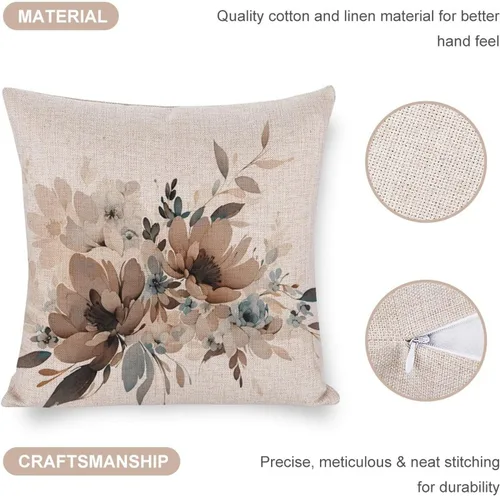 Miniatura 4 de Fundas de cojín decorativas modernas de lino con diseño de flores en acuarela, decoración del hogar al aire libre, primavera y verano, margaritas