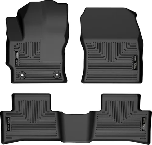 Husky Liners Weatherbeater Alfombrillas para Toyota Corolla Cross 2022-2026 (solo tracción delantera) | Delantera y 2da fila, 3 piezas, color negro