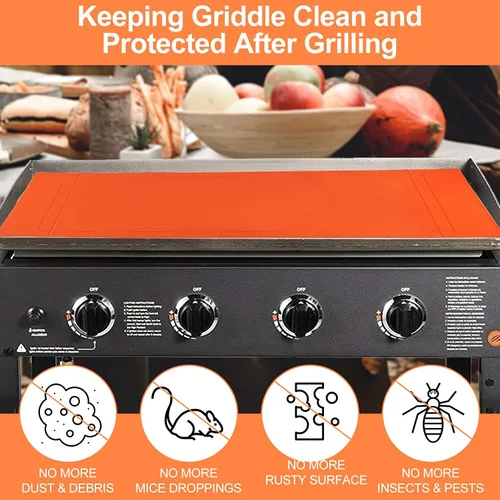 Miniatura 8 de Blackstone Funda de silicona para parrilla de 36 pulgadas, fácil de cortar para adaptarse a 36, 30, 28, 22 pulgadas, Blackstone alfombrilla