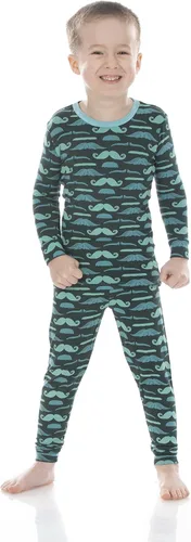 Miniatura 121 de KicKee Pants Conjunto de pijama de manga larga con estampado de piezas