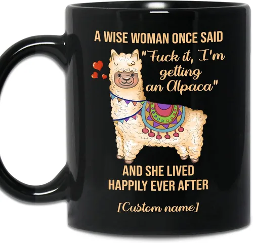 Miniatura 8 de WHIDOBE Regalos divertidos personalizados de alpaca para mujeres, taza de café de cerámica personalizada de 11 onzas y 15 onzas para amantes