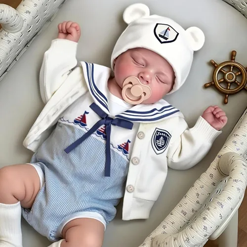 Miniatura 10 de JIZHI Reborn Baby Dolls Boy - Muñeca de bebé recién nacida realista de 20 pulgadas con cuerpo posable, muñecas de bebé de la vida real con gris