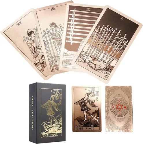 Miniatura 5 de VOVCIG Cartas de Tarot bilingües - Inglés y Español, Incluye Libro Guía y Mantel Especial Baraja de Tarot