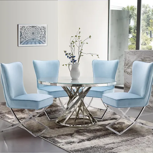 Miniatura 19 de LOULENS Elegance - Juego de 2 sillas de comedor de terciopelo, lujosas sillas de comedor tapizadas acolchadas, sillas decorativas de terciopelo real