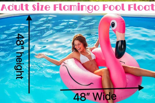 Miniatura 3 de GiftExpress Flotador inflable de flamenco de 48 pulgadas, juguetes de fiesta de natación, divertidos flotadores de playa, tumbona Lilo de verano