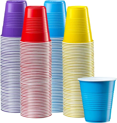 GUSTO Vasos de plástico desechables para fiestas, 12 onzas, 240 unidades, varios colores, para fiestas, eventos y uso diario, paquete muy cómodo