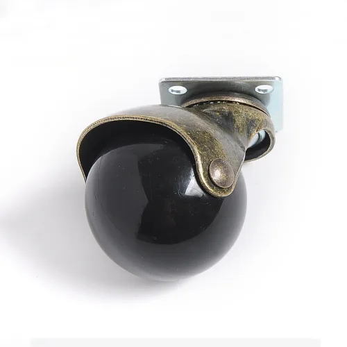 Miniatura 6 de Paquete de 4 ruedas giratorias de bola de 1.5 pulgadas, sin freno, giratorias de 360 grados, resistentes placas giratorias de metal con capucha