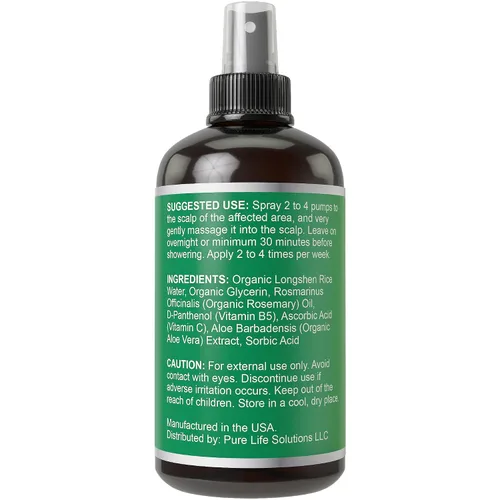 Miniatura 6 de Longsheng - Spray de agua de arroz y romero para el crecimiento del cabello para mujeres y hombres, tratamiento vegano para cuero cabelludo de 4